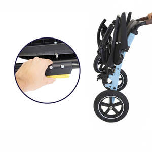 Fauteuil roulant pliable léger, fauteuils roulants de transport, bleu KMINA PRO K10082 - Product Image 4