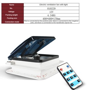 Usine en gros contrôle manuel résistance aux UV ventilateur de toit 12V 11 ''280MM caravane camping-car camping-cars RV évent avec lumière LED - Product Image 3