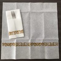 Serviettes de table jetables imprimées en Airlaid, douces, avec logo personnalisé, 1 pli, 8 plisages, plusieurs couleurs disponibles