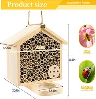 Nichoir pour abeilles avec plateaux d'alimentation en bois de pin naturel, ruche suspendue