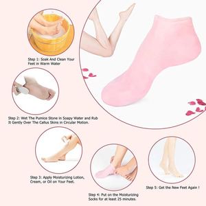 Calcetines de Silicona para Pies Secos y Agrietados, Calcetines Hidratantes para Pedicura y Spa para Mujeres, Reparación y Suavizado de la Piel Áspera - Product Image 5