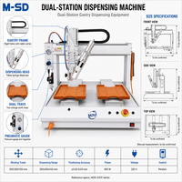 Robot de distribution de cartouches de seringues pneumatiques à double station, contrôlé par PLC, motorisé, haute précision, pour alimentation de cartes SMT PCB