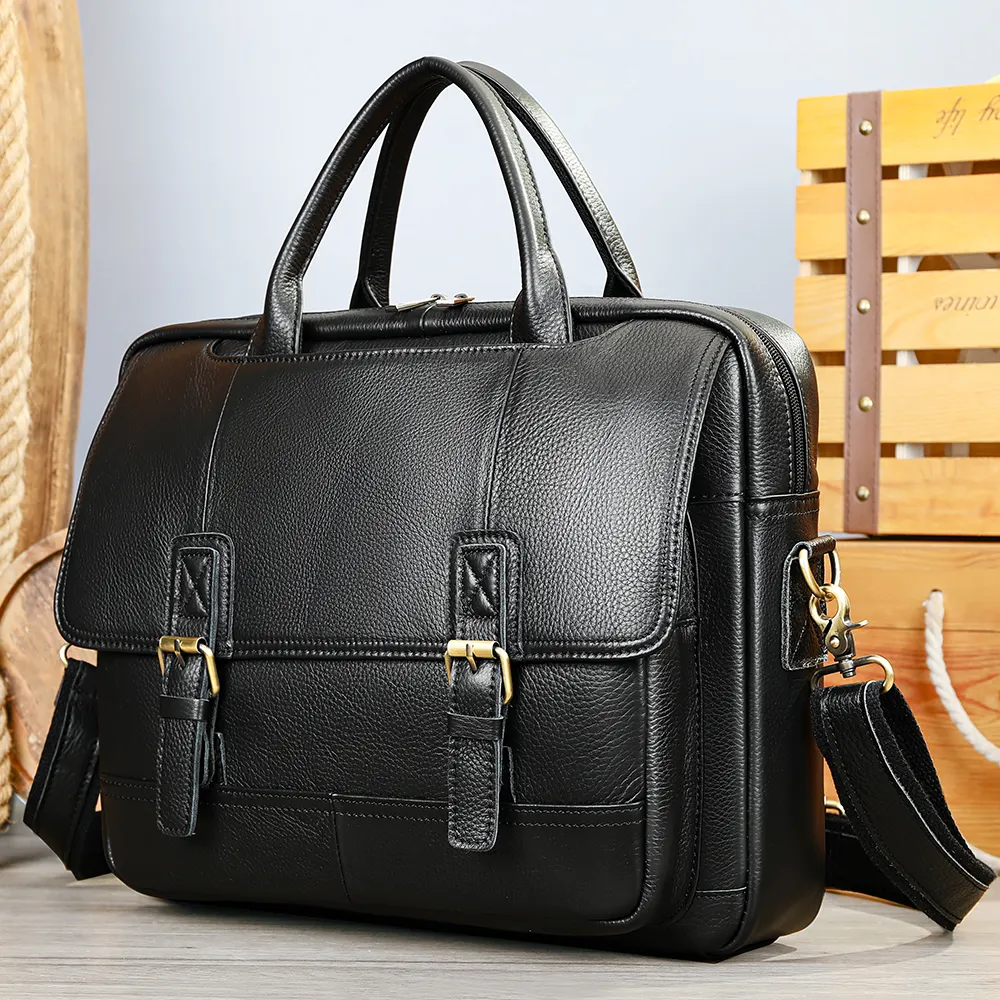 MARRANT Men Business Portfolio Briefcase Men Leather Messenger Bag Laptop Briefcase Genuine Leather Briefcases Bag for Men