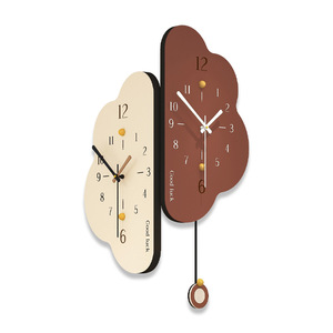Creative Elegant Battery Powered Wood Cream Style Double Sided Silent Sweep Second Movement Digital Analog Display <b>Wall</b> <b>Clock</b> - Product Image 1