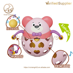 Sonajero Montessori de plástico suave para bebés, lindos animales coloridos, juguetes para morder dientes, juguetes educativos de música seguros para niños - Product Image 3