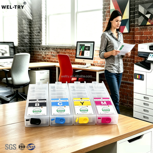 <span class=keywords><strong>Cartouche</strong></span> <span class=keywords><strong>d</strong></span>'<span class=keywords><strong>encre</strong></span> rechargeable WEL-TRY à conception brevetée pour imprimantes Epson WF-C5790 WF-C5890 5310 5390 PX-M884 S884, <span class=keywords><strong>vide</strong></span> sans puce - Product Image 4