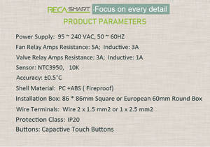 <span class=keywords><strong>Beca</strong></span> Termostato 2 Pipe 4 Pipe 220V/24V Black Smart Tuya Wifi Z-wave Room Fan Coil Termostatos para Hotel - Product Image 4