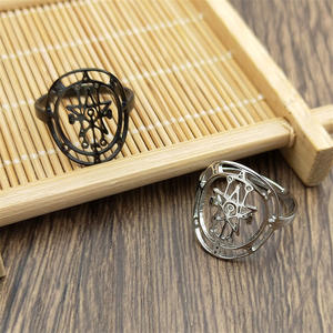 Anillo de Moda Hip Hop, Joyería Geométrica Wicca, Amuleto Pagano de Acero Inoxidable, Brujería Mágica - Product Image 1