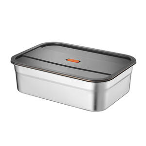 Fiambrera Rectangular de acero inoxidable 316 con tapa de plástico, almacenamiento sellado para refrigerador para conservación de frutas y alimentos para bebés - Product Image 1