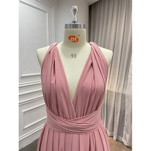 Robes de <span class=keywords><strong>demoiselle</strong></span> <span class=keywords><strong>d</strong></span>'<span class=keywords><strong>honneur</strong></span> personnalisées élégantes pour femmes, dos nu, plissées, ruban <span class=keywords><strong>rose</strong></span>, taille plus - Product Image 4