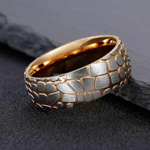 POYA Confortable Minimaliste En Acier Inoxydable Anneau Plaque Or Rose Or Hommes Femmes Fêtes D'anniversaire Festivals Vacances En Gros - Product Image 5