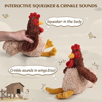 AFP Interactive Jouet interactif d'extérieur pour chiens et animaux de compagnie, en peluche souple, couineur, pour le jeu de rapport et de lancer, pour oiseaux, cochons d'Inde, terriers, coqs, jouet à mâcher pour chien