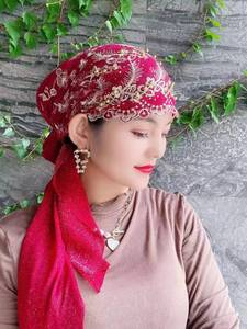 Pañuelo Étnico Africano para Mujer, Diseño Nuevo, con Pedrería Brillante, Gorro Elástico, Venta al Por Mayor - Product Image 3
