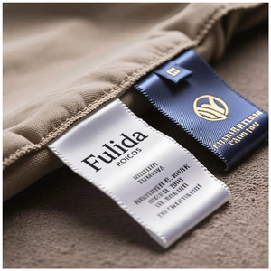 Tùy Chỉnh Rửa Nhãn In May Thương Hiệu Logo Thoáng Khí Không Thấm Nước Emboss Sang Trọng Kết Cấu Sắt Chăm Sóc <span class=keywords><strong>Satin</strong></span> T Áo Sơ Mi Cổ Mềm - Product Image 1