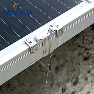 Braçadeira de escorredor de lama para limpeza de poeira e água, braçadeira prateada de aço fotovoltaico BRISTAR
