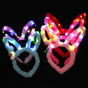 Light Rabbit Ears Headband Led Plush Rabbit Ears Headband Performance Bunny Hair Accessories <strong>Concert</strong> <strong>Props</strong> Wholesale PET ZHE - Product Image 3