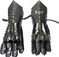 Gantelets en acier doux noircis médiévaux faits à la main Cosplay gants en cuir pour Noël Pâques Saint Valentin-Artisanat de magnésie