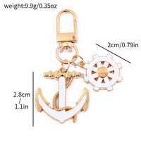 Porte-clés créatif Océan en alliage, phare, bouée de sauvetage, ancre, voilier, pour sacs à dos, pendentif de voiture, cadeau souvenir pour homme