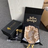 Boîte cadeau rigide en carton avec fermeture magnétique, insert en satin de luxe, logo personnalisé, boîte d'expédition en gros