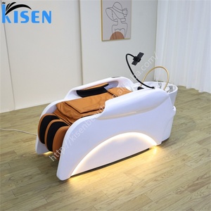 Kisen High <b>End</b> Comfortable Hair Salon Automatic Electric Massage Washing Chair Luxury Modern Shampoo <b>Bed</b> with Bowl - Product Image 4