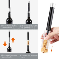Tire-bouchon de voyage portable, durable et indestructible, en acier inoxydable, ouvre-bouteille à vin à pompe à air