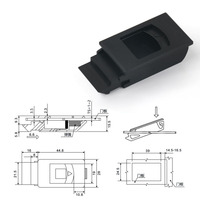 Kete DK725 Loquet Moraillon Serrure Ressort Plat ABS Intégré Poignée De Tirage Dissimulée Loquet En Plastique Serrure De Porte Bascule En Plastique