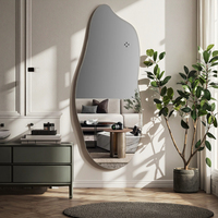 Internet-Miroir pleine longueur en forme de nuage rouge illuminé Design moderne Entrée de la maison Tenture murale Dressing Miroir intelligent