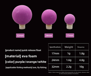 ทุ่นลอยโฟม EVA สำหรับเหยื่อตก<span class=keywords><strong>ปลา</strong></span>แบบปล่อยได้อย่างรวดเร็วอุปกรณ์เสริมที่สมบูรณ์แบบสำหรับ<span class=keywords><strong>ปลา</strong></span>เทราท์เป้าหมายทะเลสาบแม่น้ำลำธาร - Product Image 6