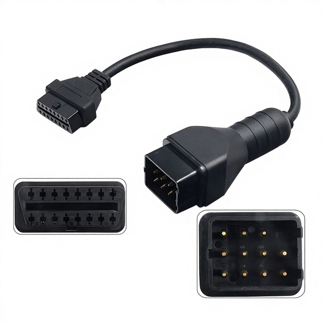 GW Renault 12-Pin to 16-Pin OBD2 Diagnostic Cable for Cars