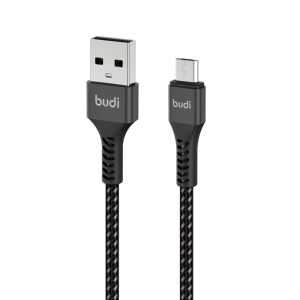 Câble USB Type C Budi 1M 2.4A en nylon, charge rapide, synchronisation des données, câble de charge USB Type-C USB-C pour PHONE 17 Oneplus 2 Zuk Z2 <span class=keywords><strong>NEXUS</strong></span> - Product Image 1