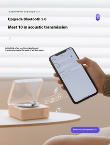 New X11 Retro Nguyên Tử Vinyl Bluetooth Loa Âm Thanh Đồng Hồ Báo Thức Loa Thẻ Plug-Trong Nhà Mini Cổ Điển Bluetooth Loa - Product Image 2