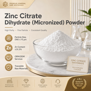Citrato di Zinco Diidrato in Polvere di Grado Alimentare, Ingrediente di Zinco Micronizzato per Integratori Alimentari in Capsule, Compresse <span class=keywords><strong>e</strong></span> <span class=keywords><strong>Alimenti</strong></span> Funzionali - Product Image 1