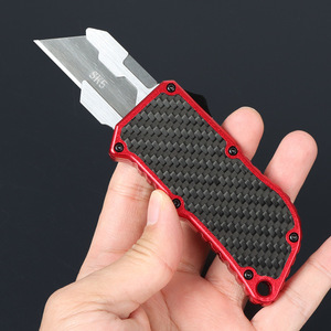UK-1706 OTF Box Cutter POCKET <span class=keywords><strong>EDC</strong></span> RAZOR DOUBLE ACTION Couteau automatique pour hommes - Product Image 3