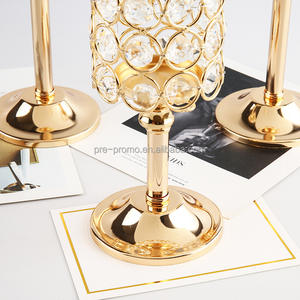 Groothandel Luxe Bruiloft Gunsten Tafel Zilver Goud Kristal Metalen Kaarshouder - Product Image 4