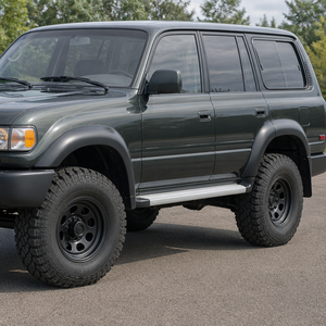 Marchepied latéral en alliage d'aluminium pour <span class=keywords><strong>Toyota</strong></span> <span class=keywords><strong>Land</strong></span> <span class=keywords><strong>Cruiser</strong></span> LC80 FJ80 1990-1997, installation sans perçage - Product Image 3