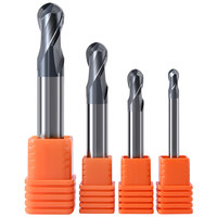 Fraise à queue sphérique en carbure monobloc 1-20 mm à 2 dents, revêtement AlCrTiSiN HRC60 pour acier et métal, pour routeur CNC