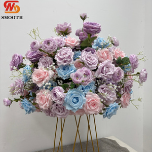Boule de fleurs artificielles 2026 Summer Sweet Mix Violet Rose Bleu, Couronne florale, Centres de table floraux pour mariages et fêtes - Product Image 3