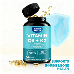 OEM Volwassenen & Kinderen Vitamine D3 + K2 Softgel Capsules 60 stuks Immuunsysteem, Botten, Tanden, Spiergezondheid, Energie Ondersteuning, Gemakkelijk te slikken - Product Image 4