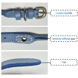 Robuste Metalls chnalle Runde echte Haustier halsbänder Hochwertige Großhandel weich gepolstert echtes gerolltes Leder für Hunde halsband - Product Image 5