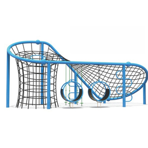 Ensemble de jeu d'extérieur professionnel Happy avec structure d'escalade en spirale, nœuds colorés, toboggan tubulaire et balançoire, en matériaux écologiques - Product Image 1