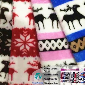 Tissu de <span class=keywords><strong>robe</strong></span> imprimé en flanelle double face pour enfants Style de Noël Flocon de neige Faon Carré Tricoté Polyester Coton Stock - Product Image 3