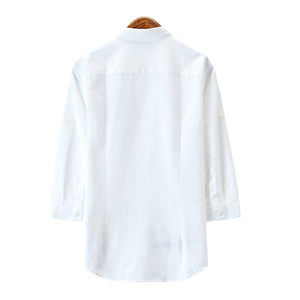 Camicie Oxford ricamate alla moda con bottoni bianchi da uomo <span class=keywords><strong>3</strong></span>/ <span class=keywords><strong>4</strong></span> manica corta 60 cotone 40 poliestere cs40 - Product Image 6