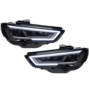 ชุดไฟหน้า LED สำหรับ Audi A3 8V ปี 2013 2014 2015 2016 เลนส์โปรเจคเตอร์สีดำรมควัน พร้อมไฟ DRL อัพเกรด - Product Image 1