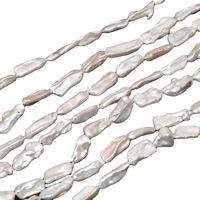 Perles d'eau douce, naturelles, en forme de tuyau, longue, Baroque, ample, 50 perles
