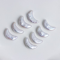 Perles de perles irrégulières en vrac naturelles en forme de lune baroque blanche à haute brillance sans trou perles de bricolage