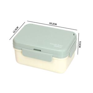 Adult Bento <b>Box</b> <b>Lunch</b> <b>Box</b> Cute Style 2 Compartments Silicone Leak Proof Heatable BPA Free Dishwasher Safe Includes Utensils Men - Product Image 3