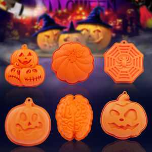 Hy 3 miếng Halloween Silicone khuôn mẫu với bí ngô, Spider <span class=keywords><strong>NET</strong></span> và não Halloween Baking trang trí để làm xà phòng - Product Image 4