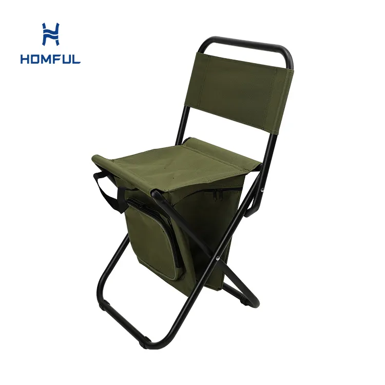 HOMFUL 3 in 1 Compact Backpack Folding Fishing Stool Camping Fishing Chairs With Cooler Bag For Outdoor Fishing