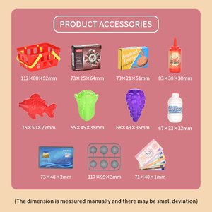 Juego de Supermercado de Simulación de Plástico para Niños, Modelo de Frutas y Comida, <span class=keywords><strong>Calculadora</strong></span>, Dinero, Juego de Imitación, Caja Registradora con Luz y Sonido - Product Image 6