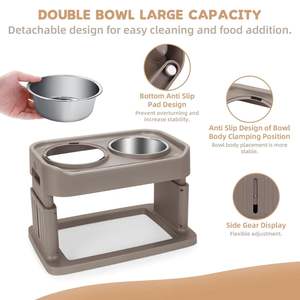 Köpekler için 2025 yeni ayarlanabilir yükseklik çift kaseler koruma servikal omurga yükseltilmiş köpek paslanmaz çelik Logo ile iki kaseler - Product Image 6